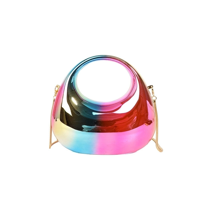 Women's Medium PVC Gradient Color Solid Color Elegant Vintage Style Dumpling Shape Lock Clasp Evening Bag