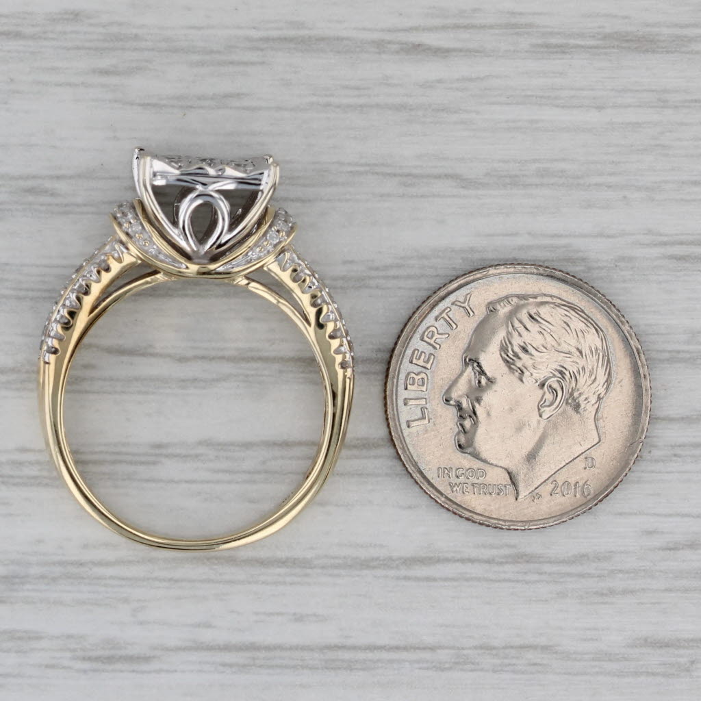 0.39ctw Diamond Engagement Ring 10k White Yellow Gold Size 7