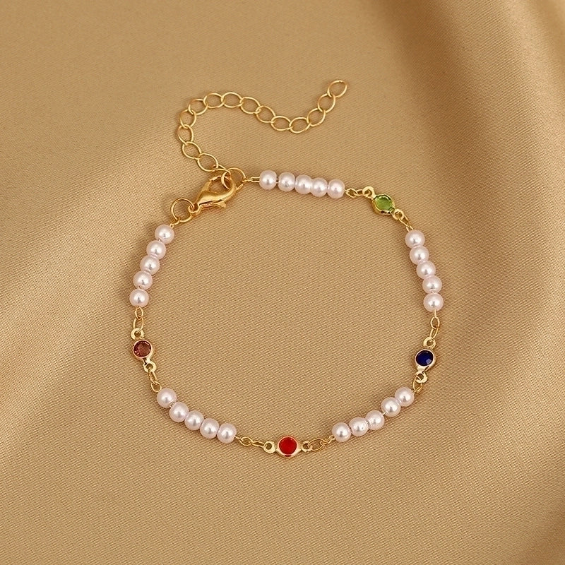 Fashion Heart Shape Butterfly Alloy Inlay Artificial Pearls Rhinestones Women's Bracelets 1 Piece