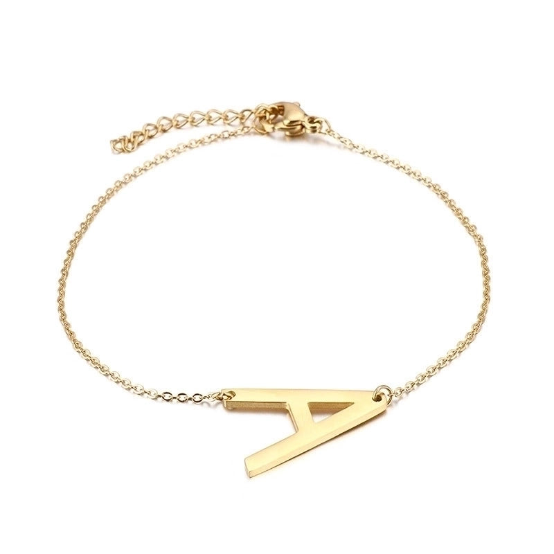 Fashion Letter Titanium Steel 18K Gold Plated Bracelets In Bulk