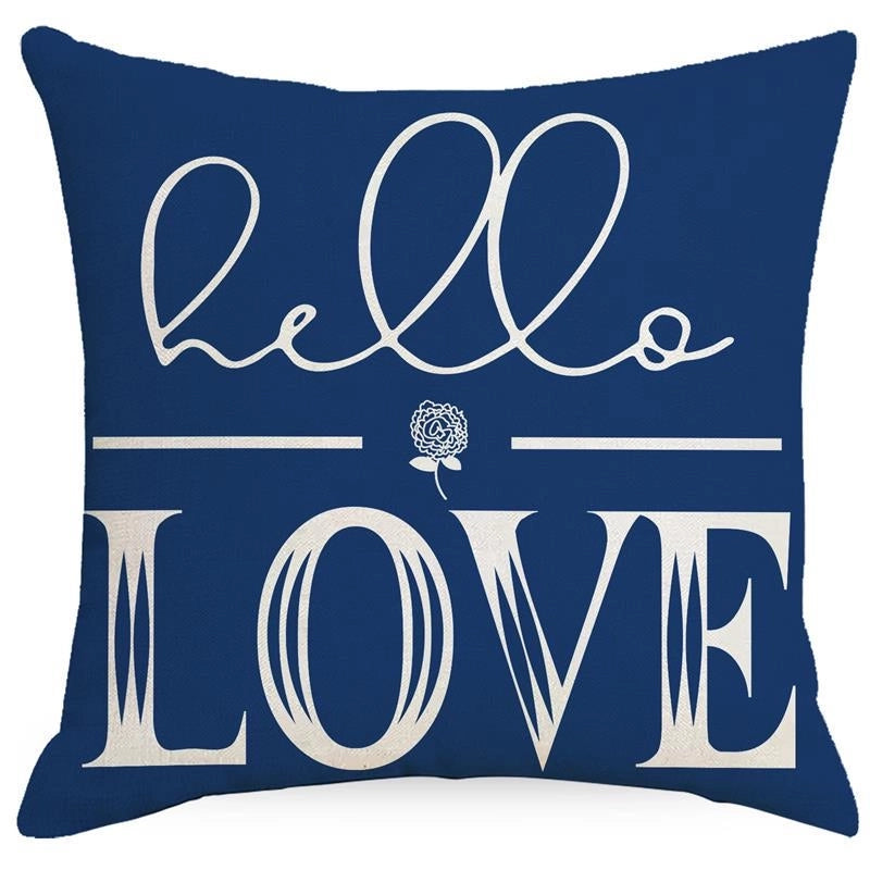Minimalist Classic Style Commute Color Block Linen Pillow Cases