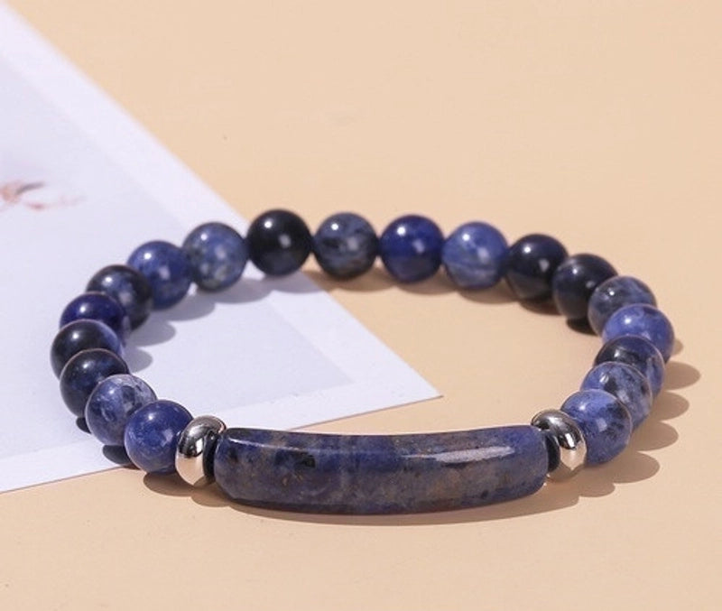 Minimalist Geometric Stainless Steel Natural Stone Polishing Bracelets