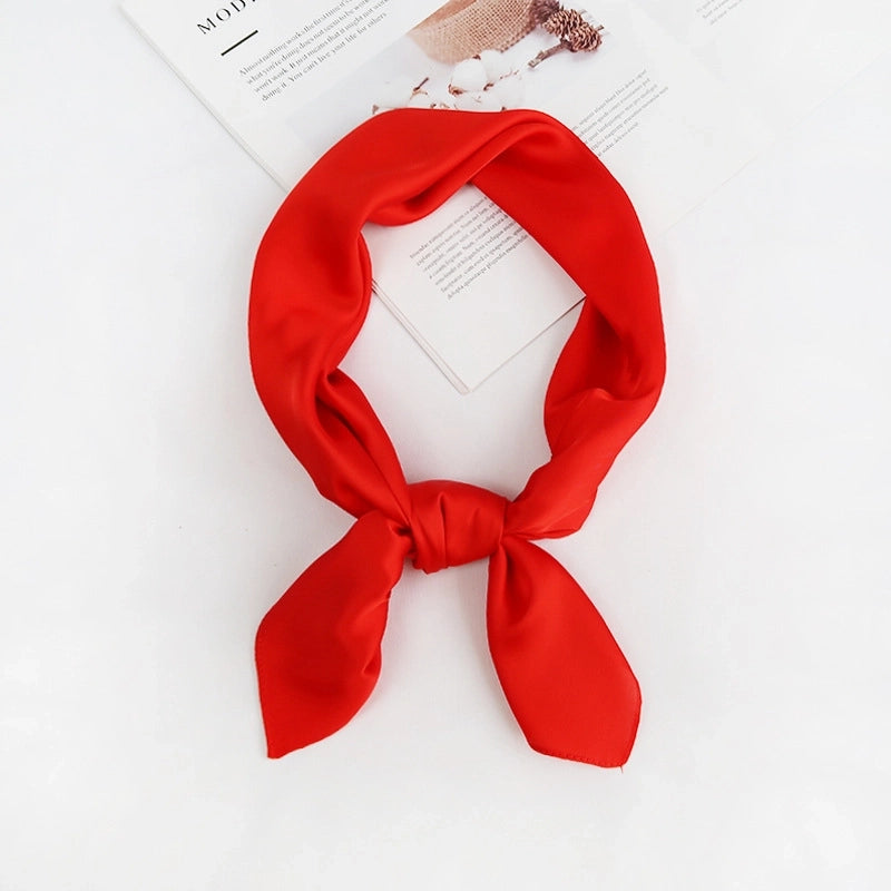 Women's Minimalist Solid Color Polyester Printing Silk Scarf