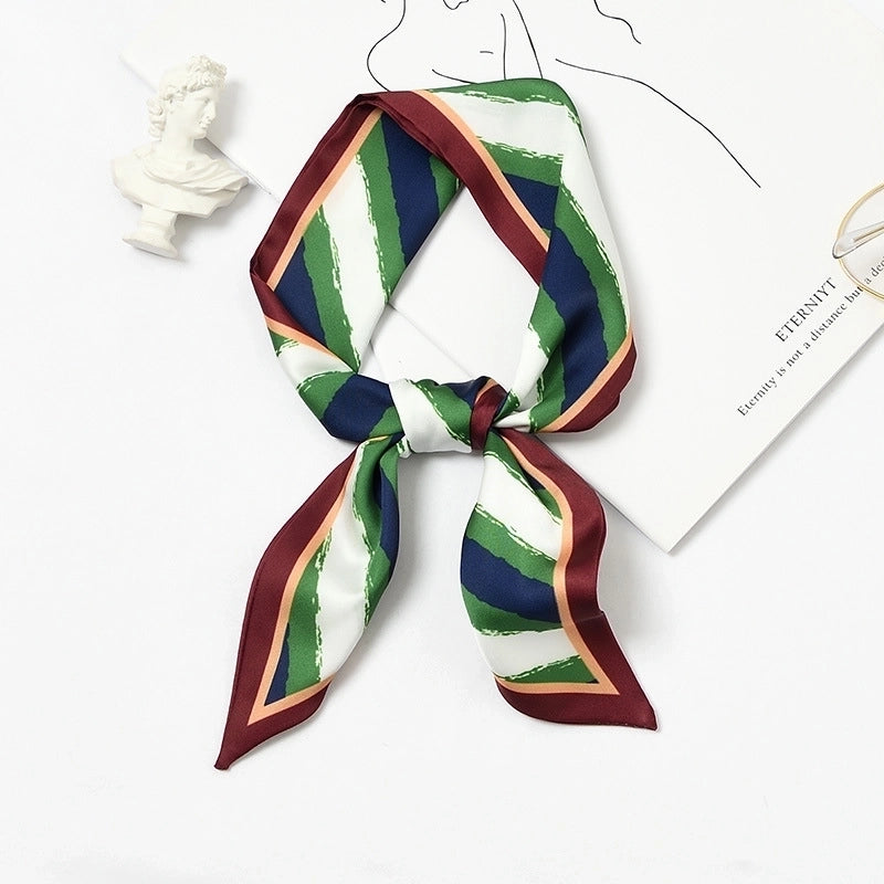 Women's Elegant Geometric Satin Silk Scarf