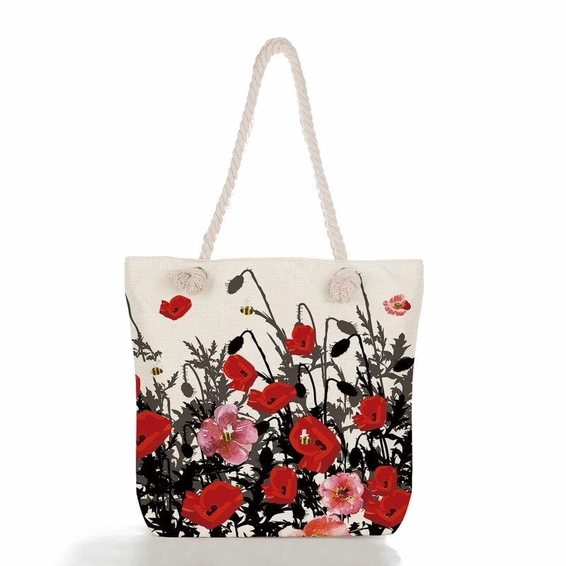 Women'S Vacation Butterfly Canvas Shopping Bags