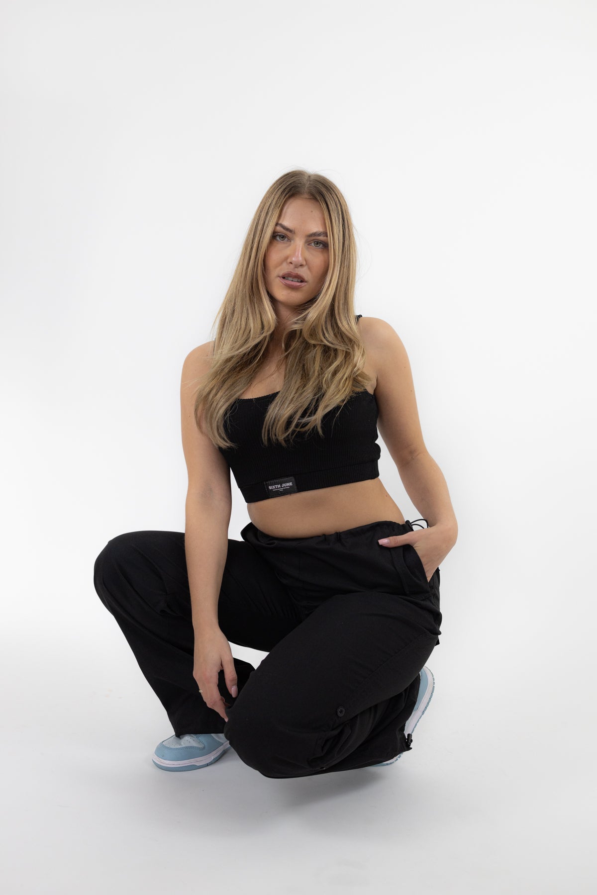 Marianne Cargo Parachute Pants _ Black