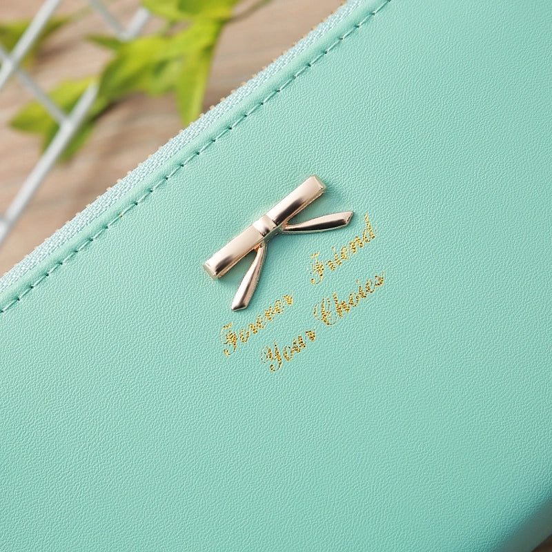 Accessories Korean Bowknot Letter Double Zipper Coin Purse