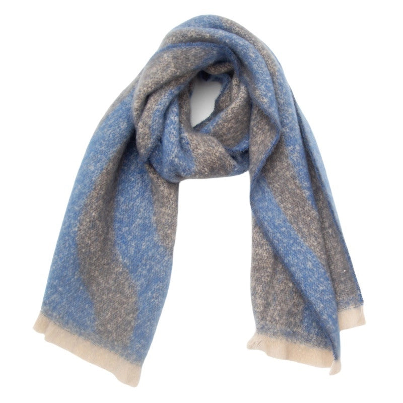 Unisex Casual Minimalist Color Block Stripe Polyester Scarf