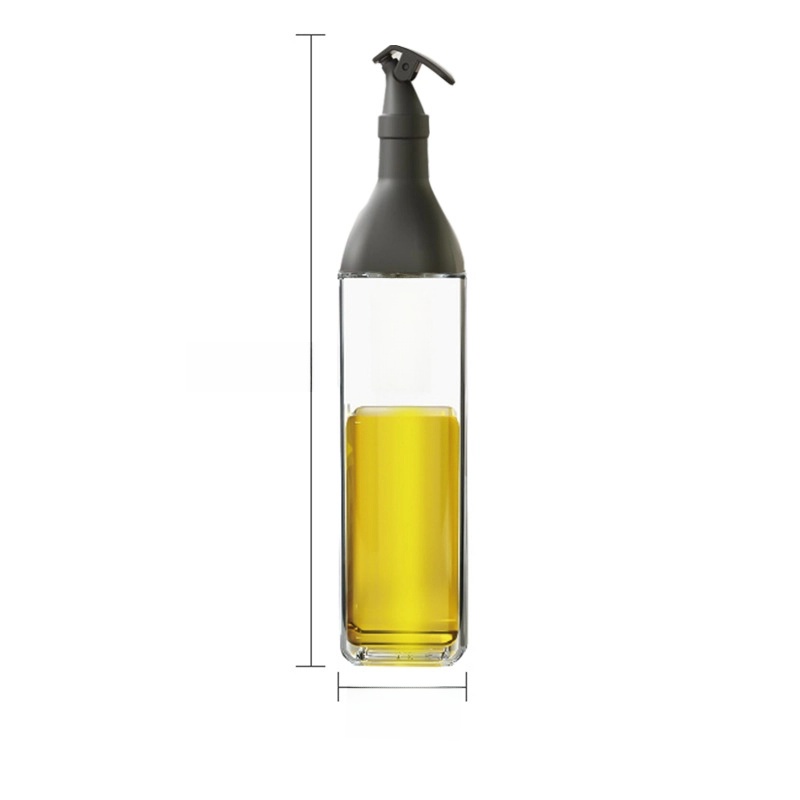 Waltz Square Glass Seasoning Bottle With Classification Label Oil Bottle 77 Automatic Tilt Non-oil Glass Oil Pot