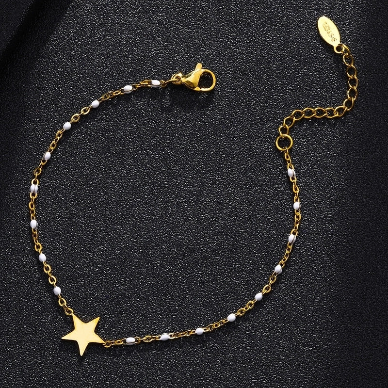 2 Pieces Fashion Star Stainless Steel Plating Bracelets
