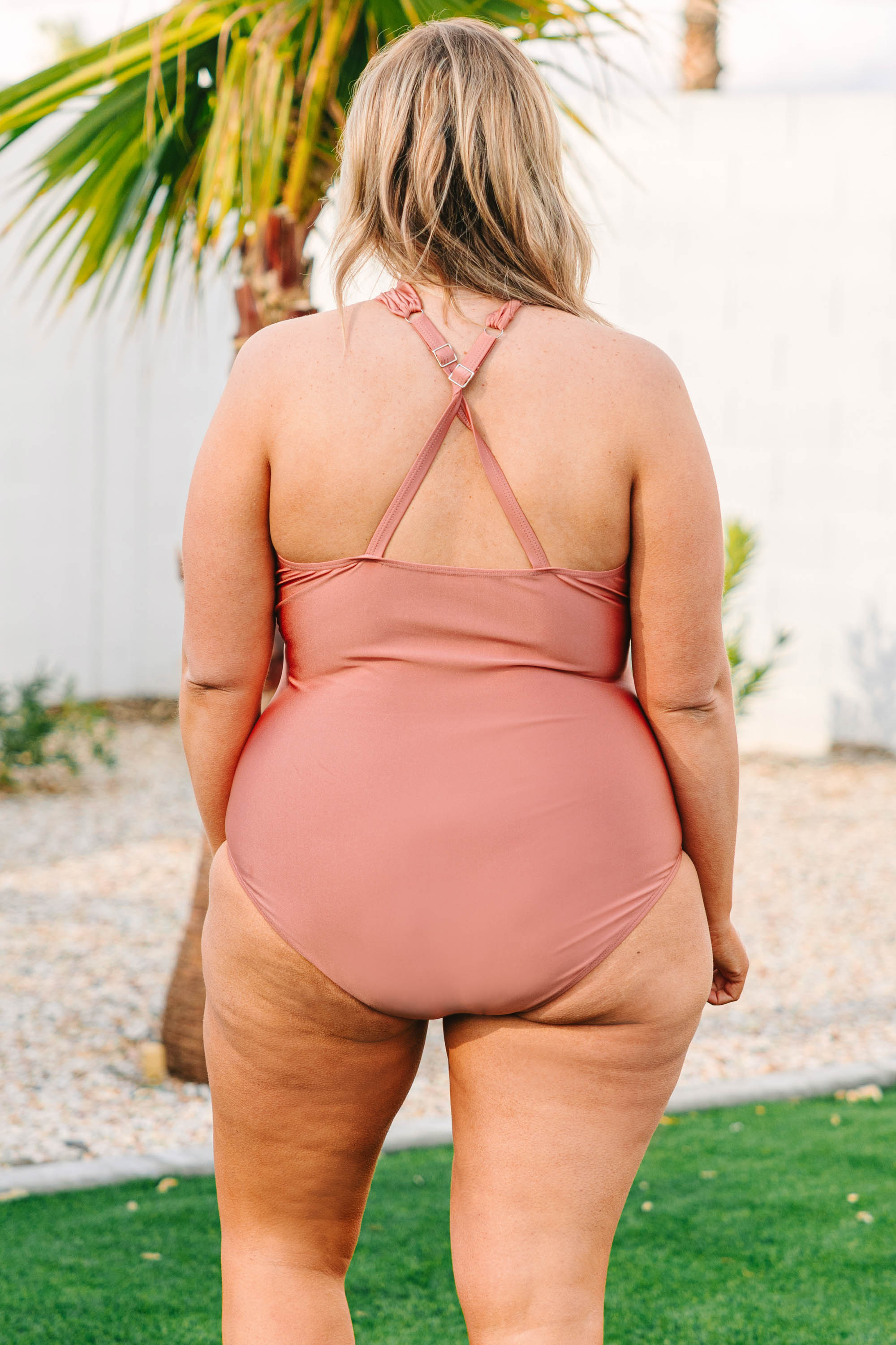 Sandy Beach Swimsuit. Shimmer Pink