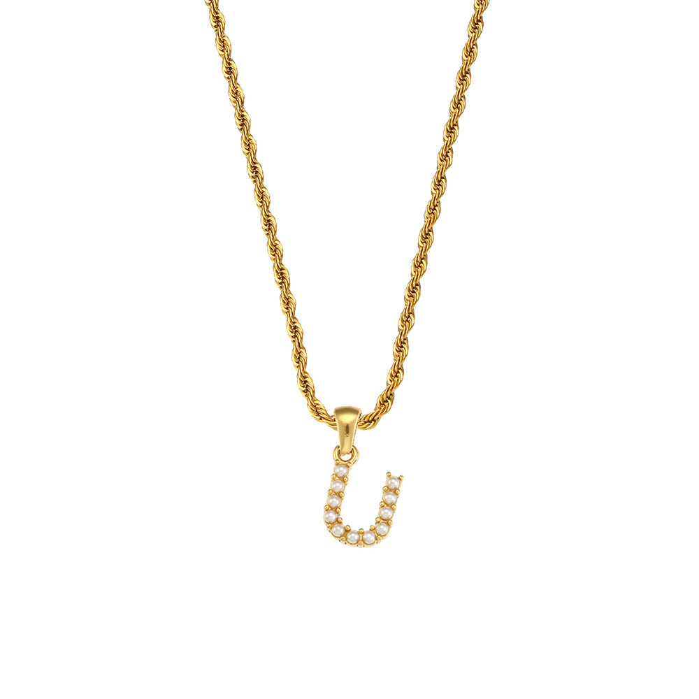 Fashion Letter Geometric Stainless Steel 18K Gold Plated Necklaces