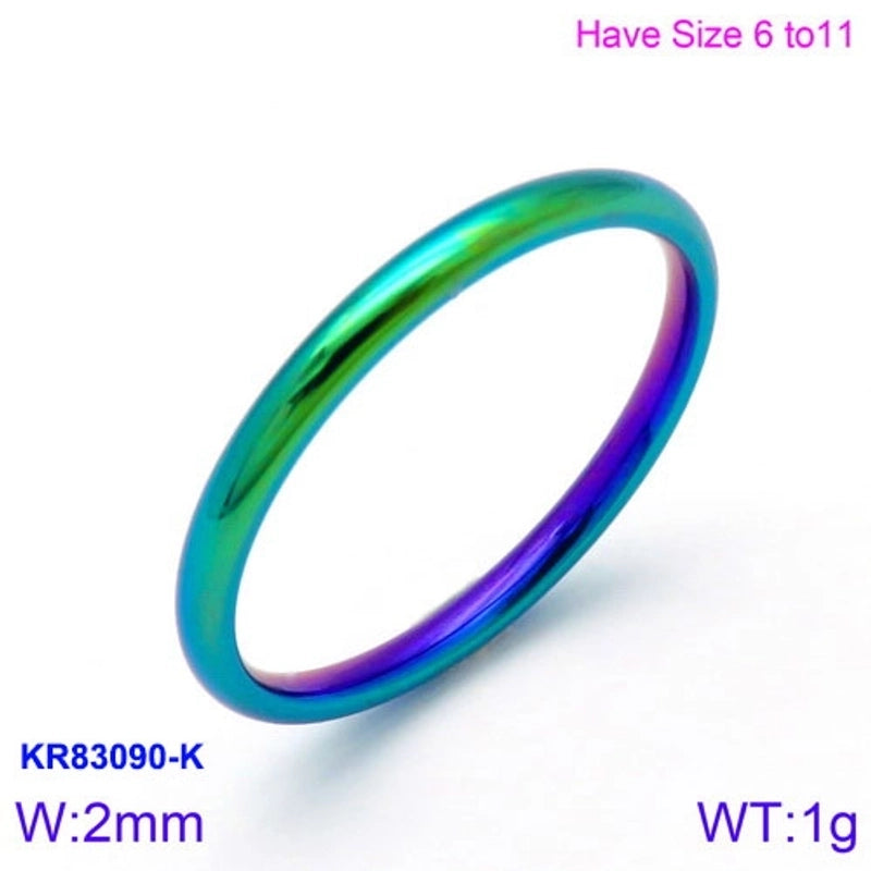Fashion Round Titanium Steel 18K Gold Plated Polishing Stainless Steel Rings
