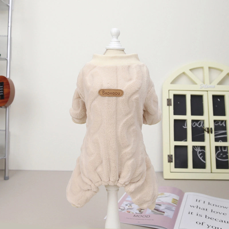 Pet Four Leg Velvet Cat Dog Clothes Autumn And Winter New Four Leg Velvet Pet 22 Twist Four Leg Velvet