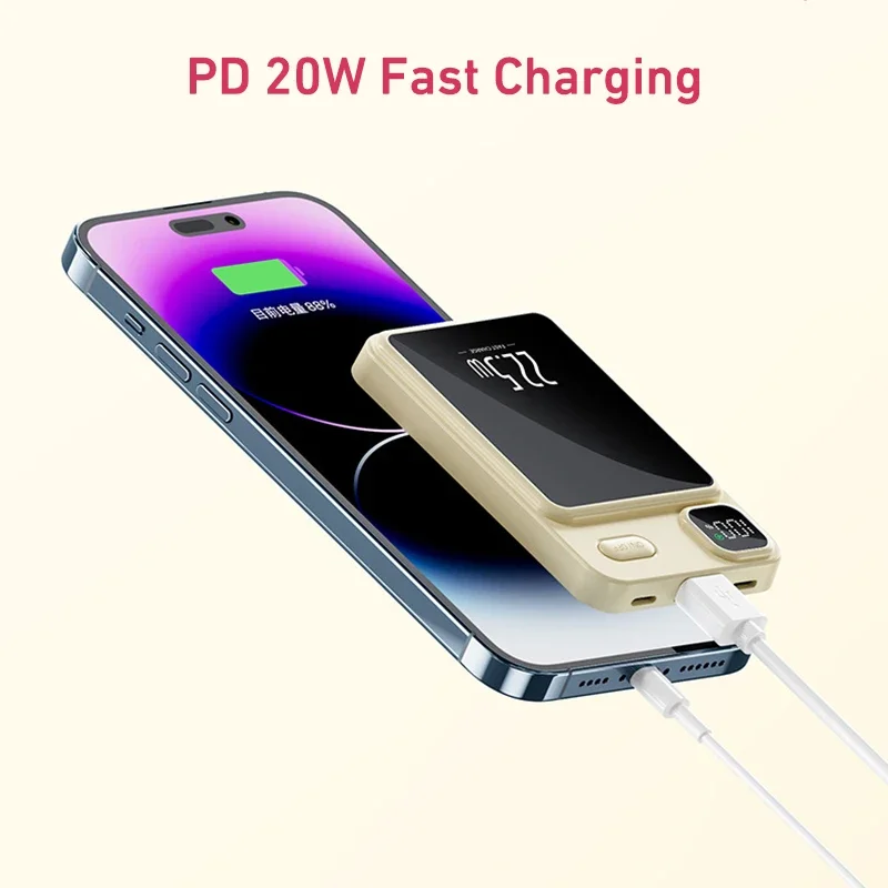 Magnetic Wireless 20000mAh Power Bank Portable External Battery for IPhone 16 15 14 13 Samsung S24 Xiaomi Fast Charge Powerbank