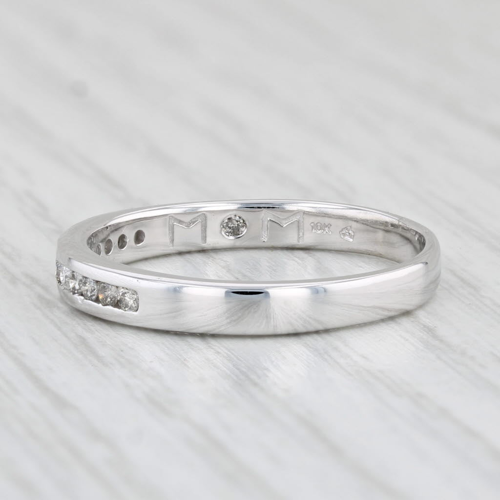 0.18ctw Diamond Wedding Band 10k White Gold Size 10.25 Stackable Ring
