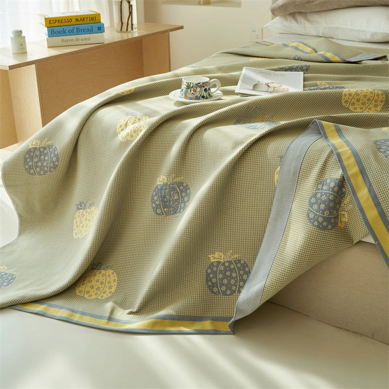 Class A Cotton Yarn-dyed Jacquard Thickened Eight-layer Gauze Towel Blanket Gauze Blanket Summer Cool Blanket