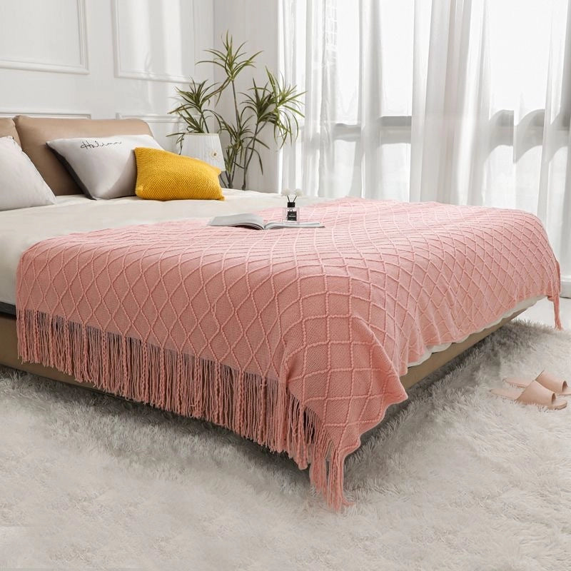 Tassel Sofa Towel Sofa Pillow Blanket Bedroom Bed Blanket Homestay Woven Blanket Bed Flag