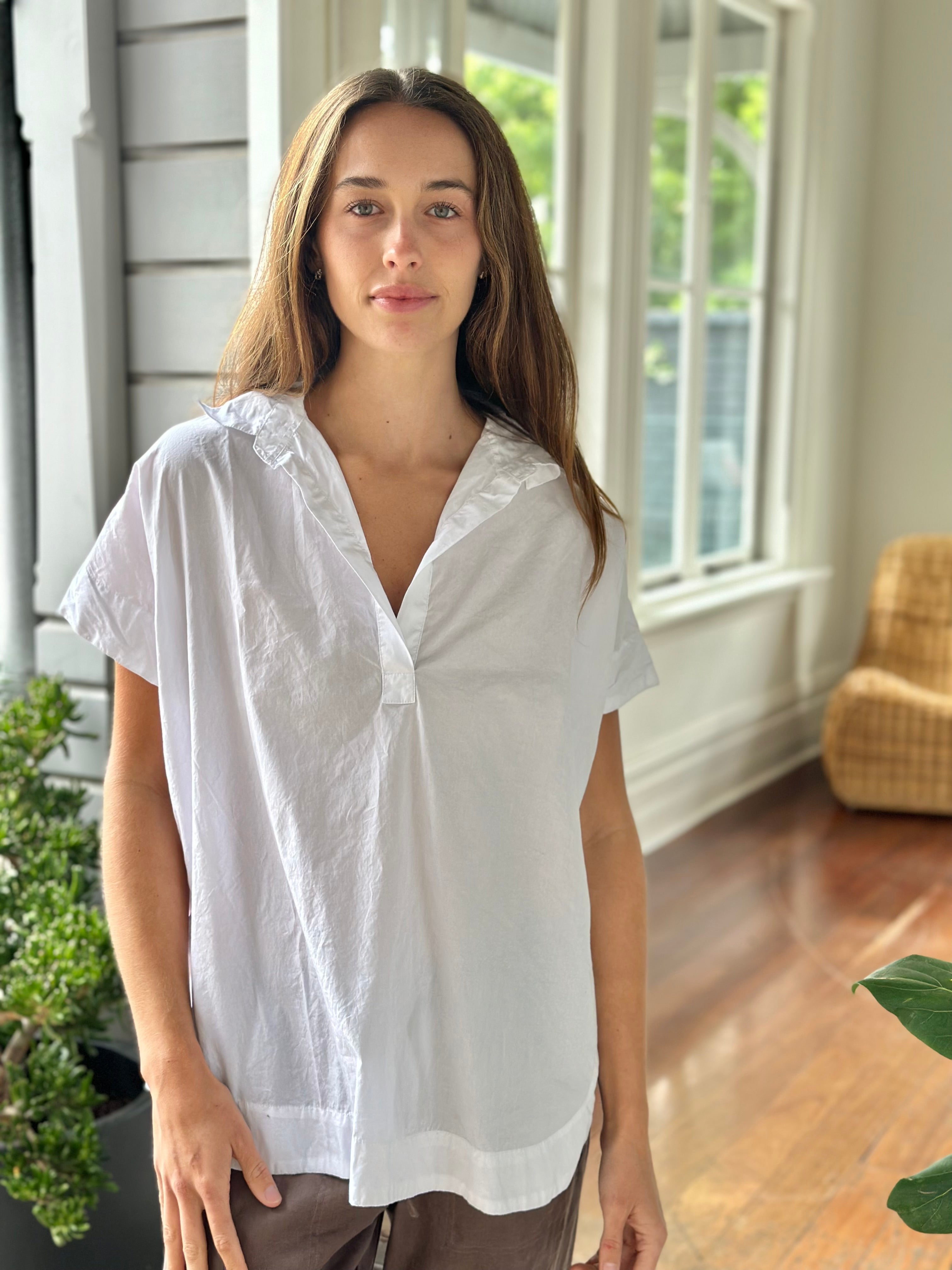 tara top - white cotton
