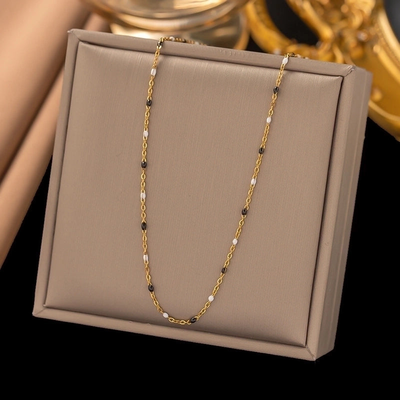 Elegant Streetwear Round Moon Heart Shape Titanium Steel Plating Pendant Necklace