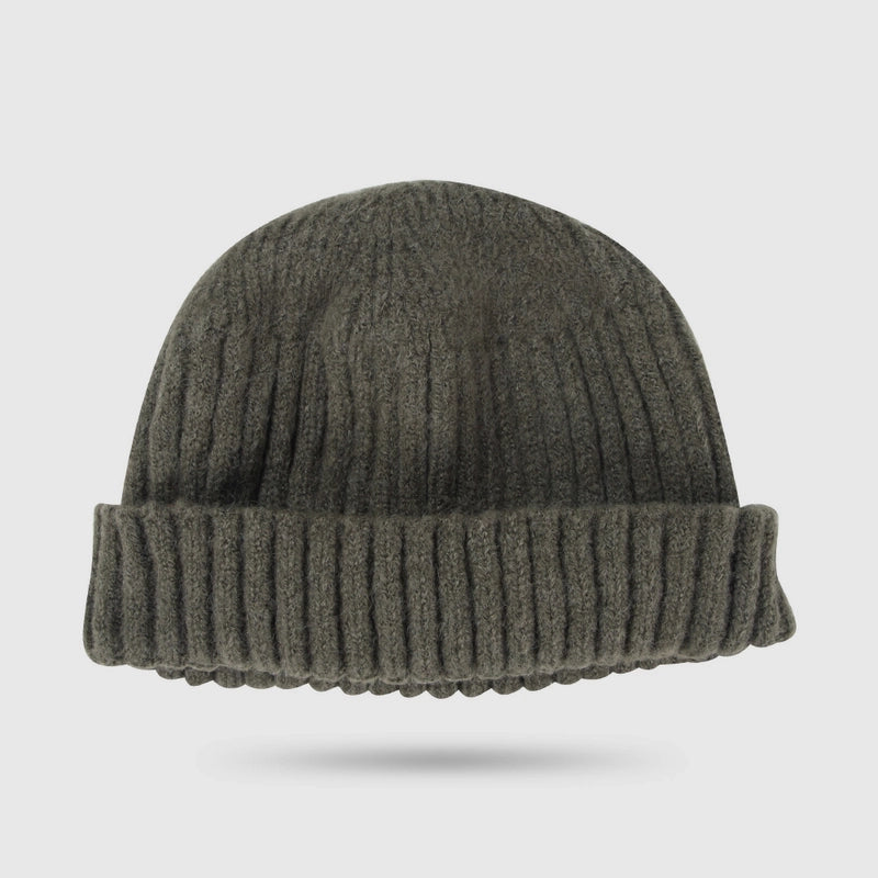 Unisex Minimalist Stripe Solid Color Crimping Wool Cap