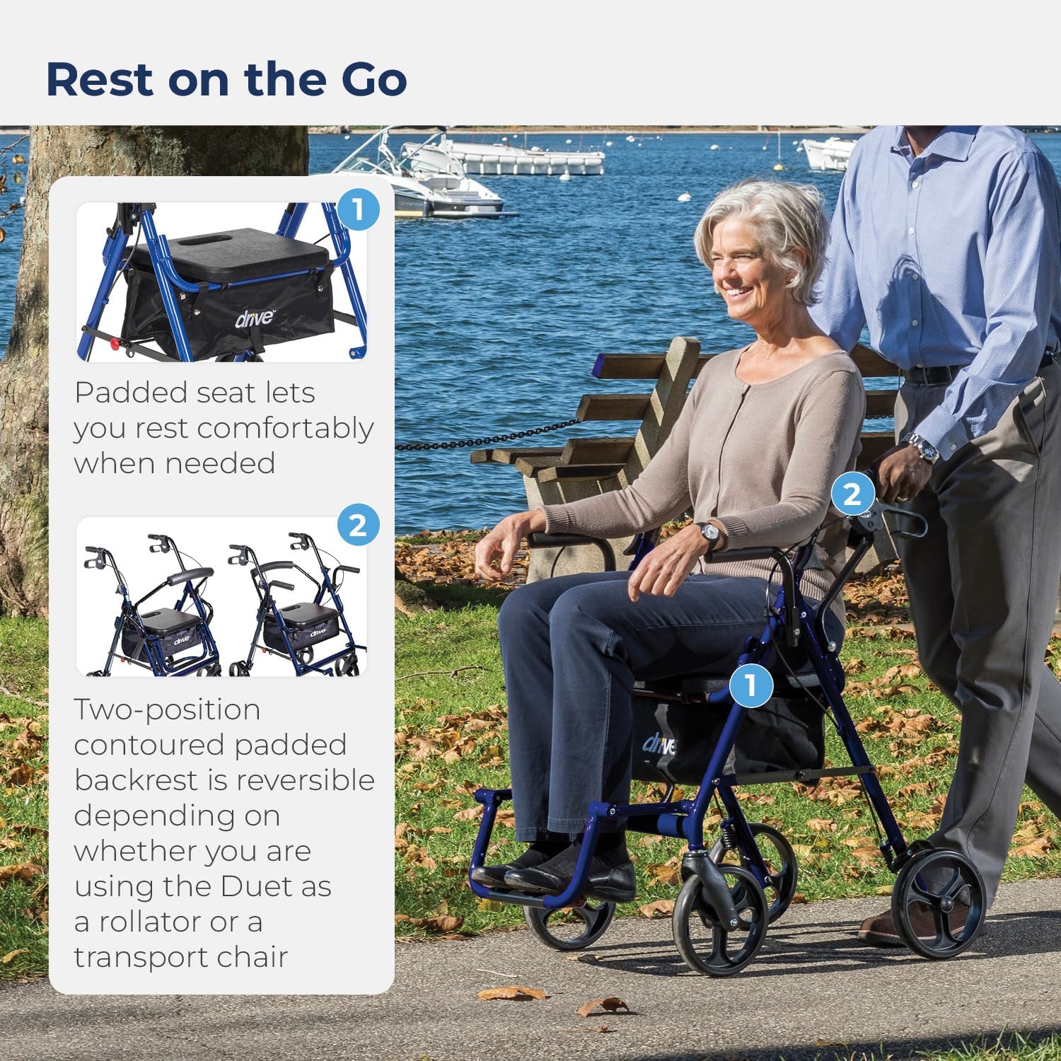 🚦QVC-Last Day For Clearance✨Drive Medical 795B Duet Folding Transport Wheelchair and Rollator Walker