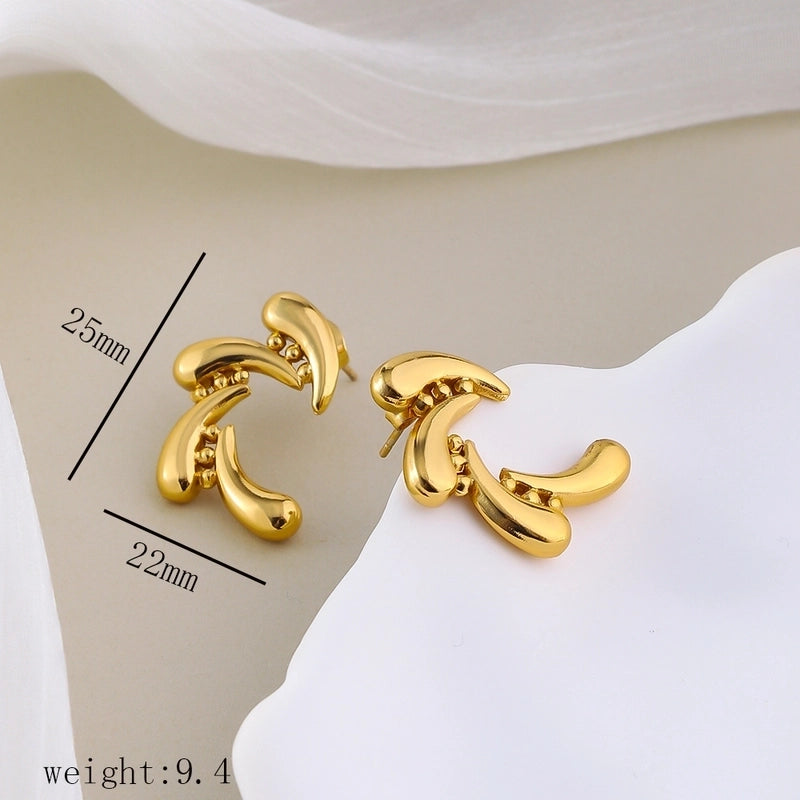 12 Pieces Minimalist Commute Geometric Heart Shape Plating Titanium Steel Drop Earrings Earrings Ear Studs