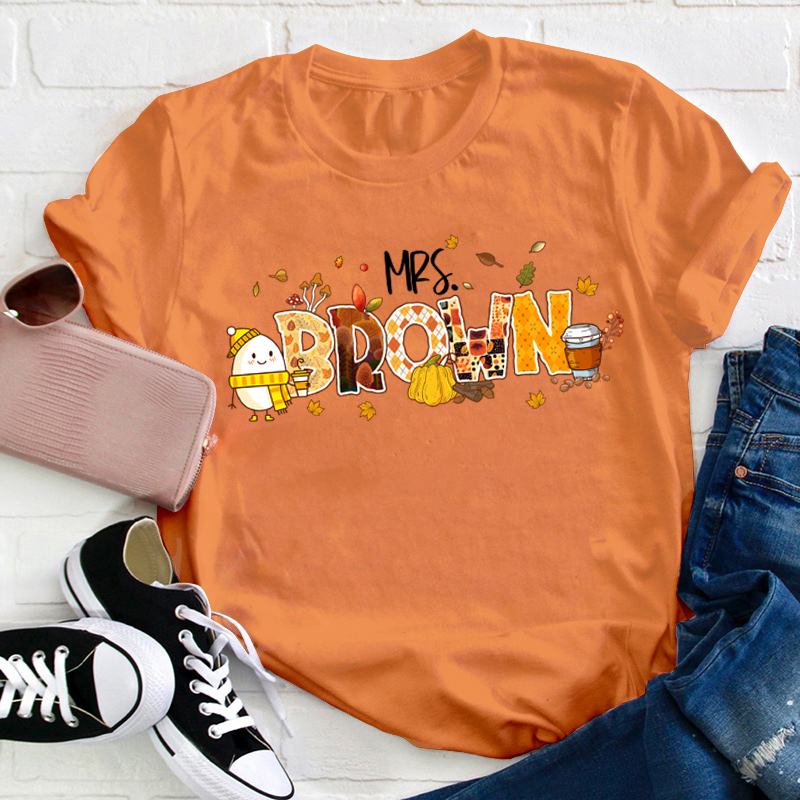 Personalized Name Humpty Had a Great Fall Teacher T-Shirt