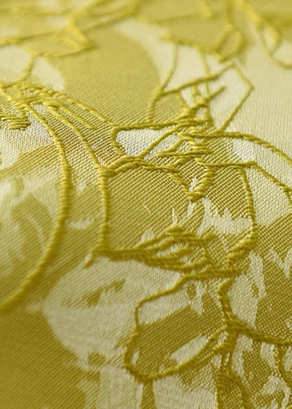 Fitted Jacquard Yellow High Waist Patchwork Skirts Spring