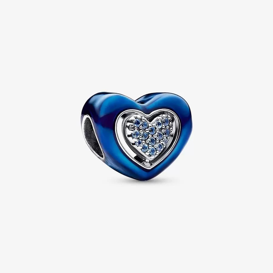 Blue Spinnable Heart Pandora Charm