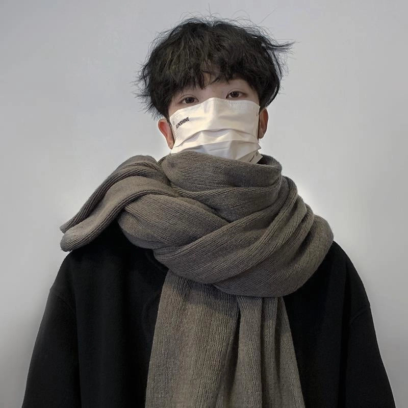 Women's Minimalist Classic Style Solid Color Yarn Scarf