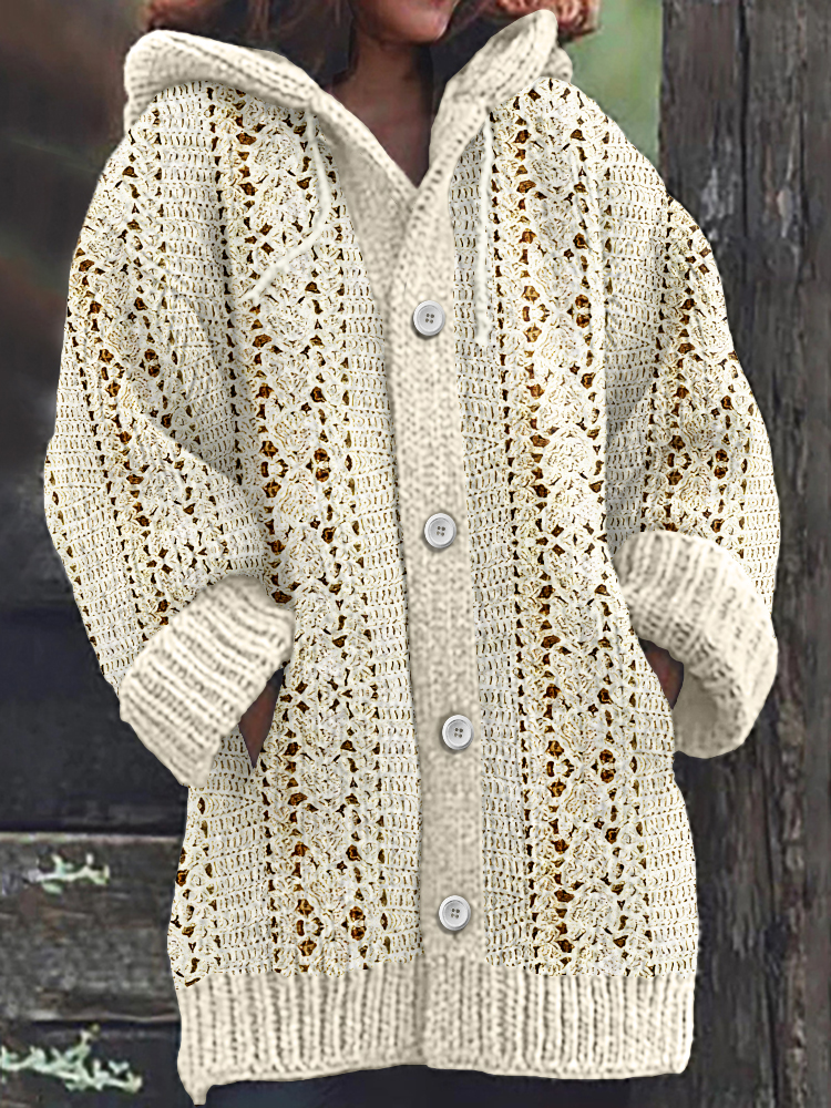 Vintage Tribal Jacquard Pattern Cozy Cardigan Sweater