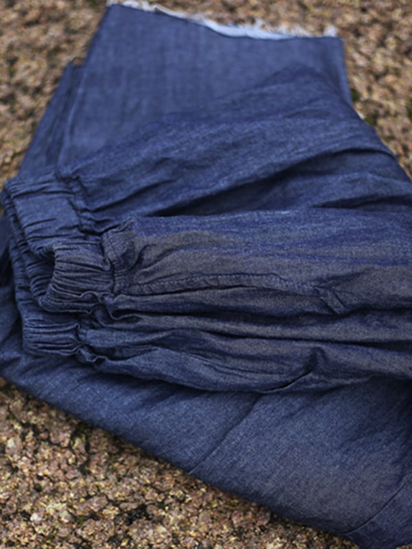 Vintage Loose Denim Color Wide Leg Jean Pants