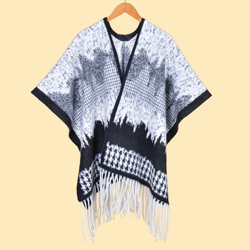 Women's Retro Graffiti Polyester Acrylic Oil Painting Shawl