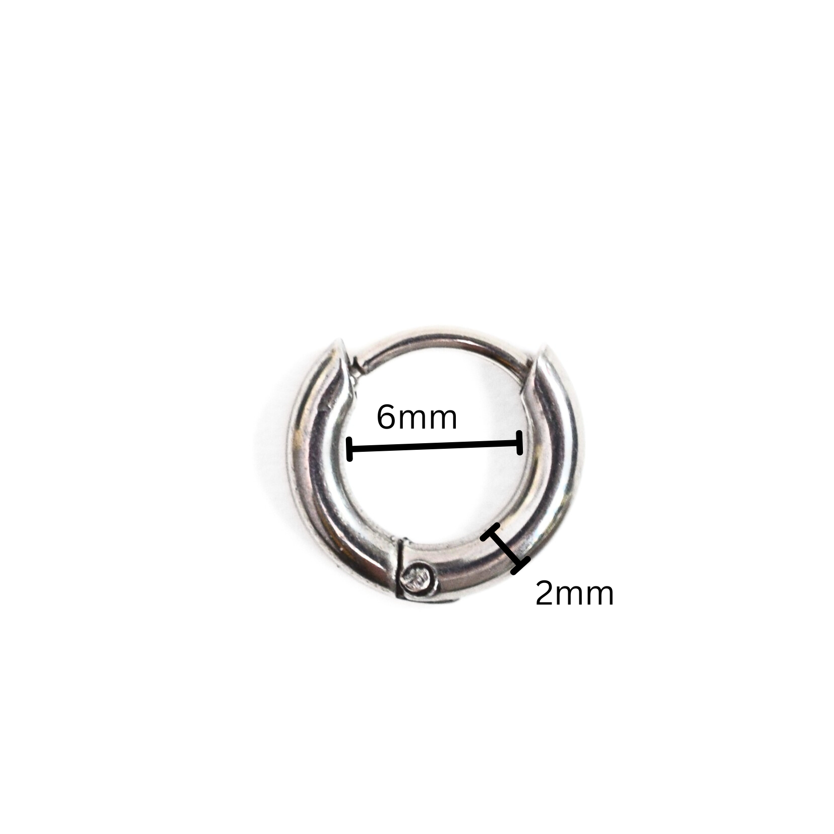 6mm Mini classic hoops - Silver