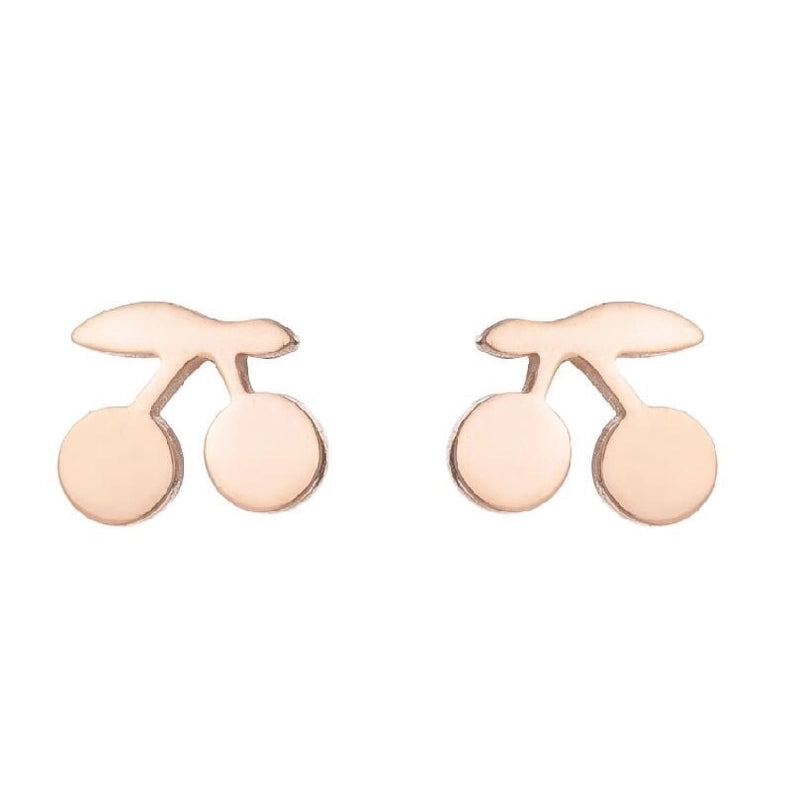 Minimalist Heart Shape Flower Stainless Steel Ear Studs 1 Pair