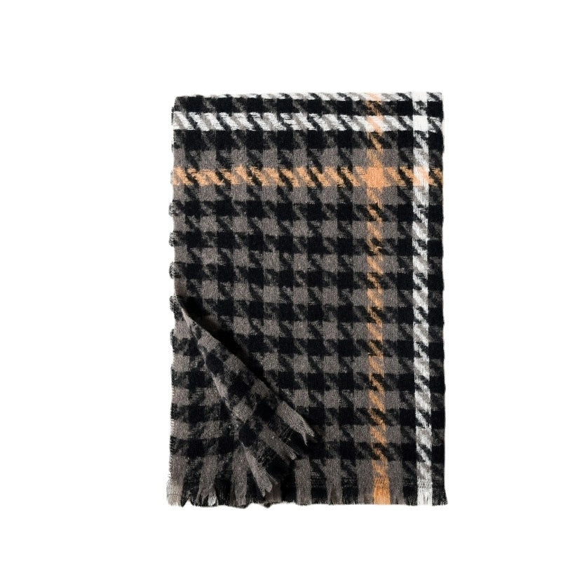 Unisex Minimalist Classic Style Plaid Imitation Cashmere Scarf