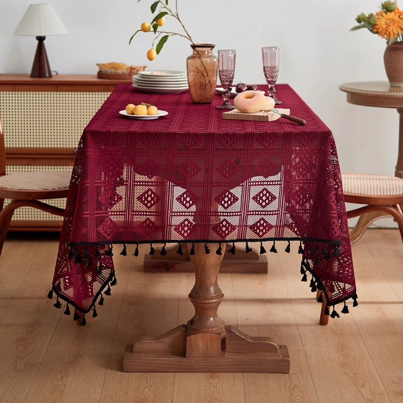 Elegant Plant Lingge Lace Tablecloths