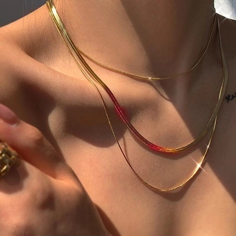 Vintage Style Geometric Solid Color Stainless Steel Plating Necklace