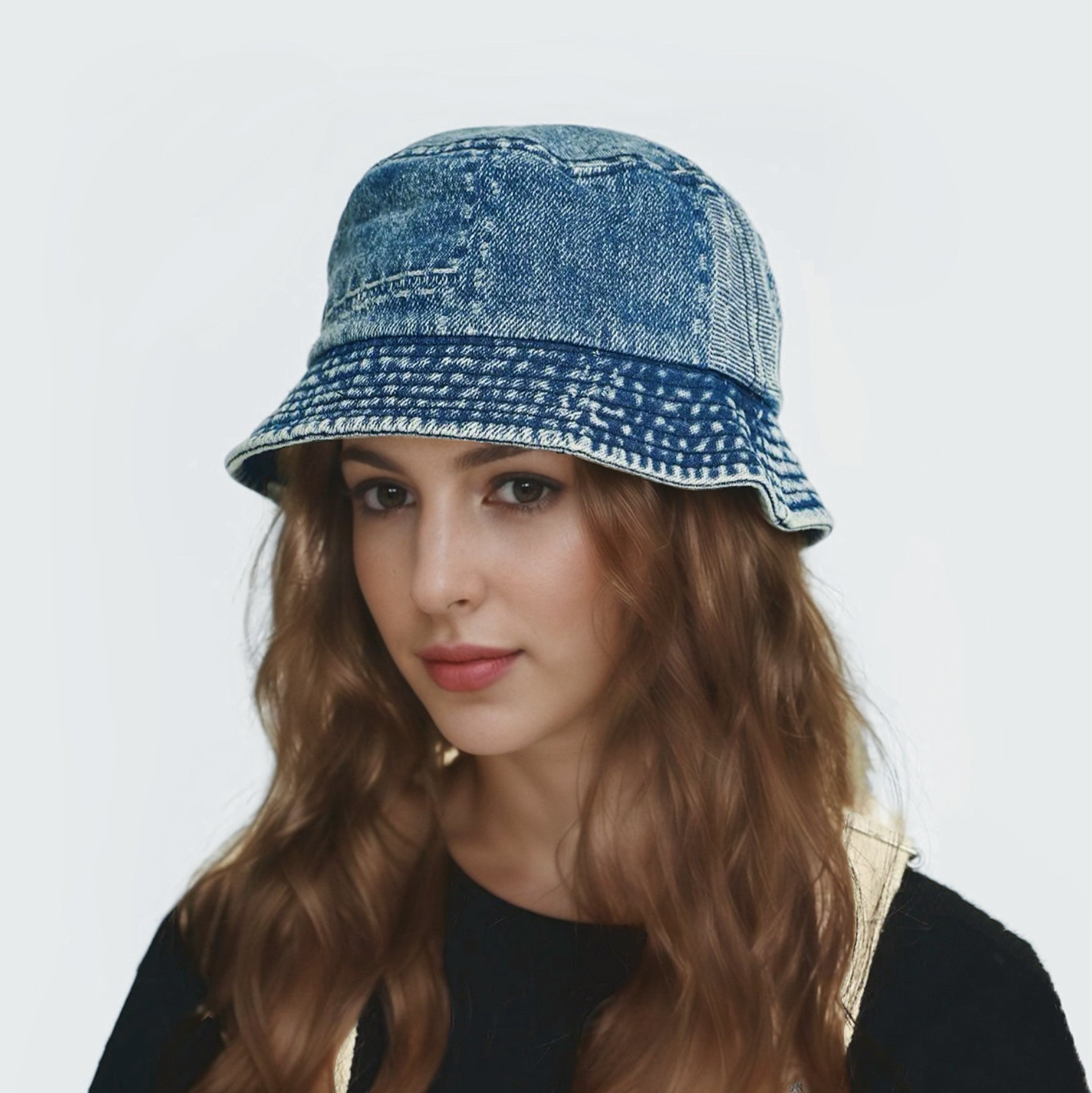Denim Patchwork Bucket Hat