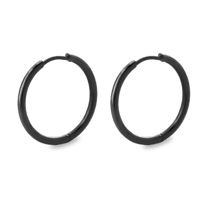 Minimalist Solid Color Stainless Steel Hoop Earrings 1 Pair