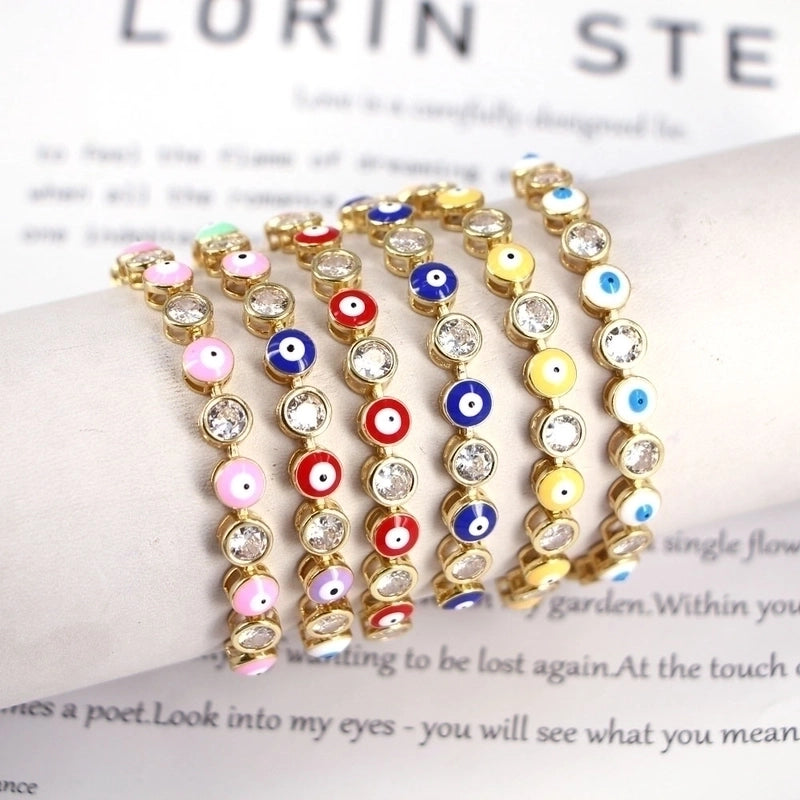 Copper Plating Geometric Artificial Gemstones Copper Bracelets