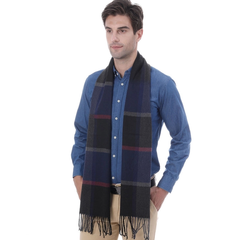 Autumn And Winter New Business Casual Men's Scarf Cashmere Striped Student Scarf Unisex Gift