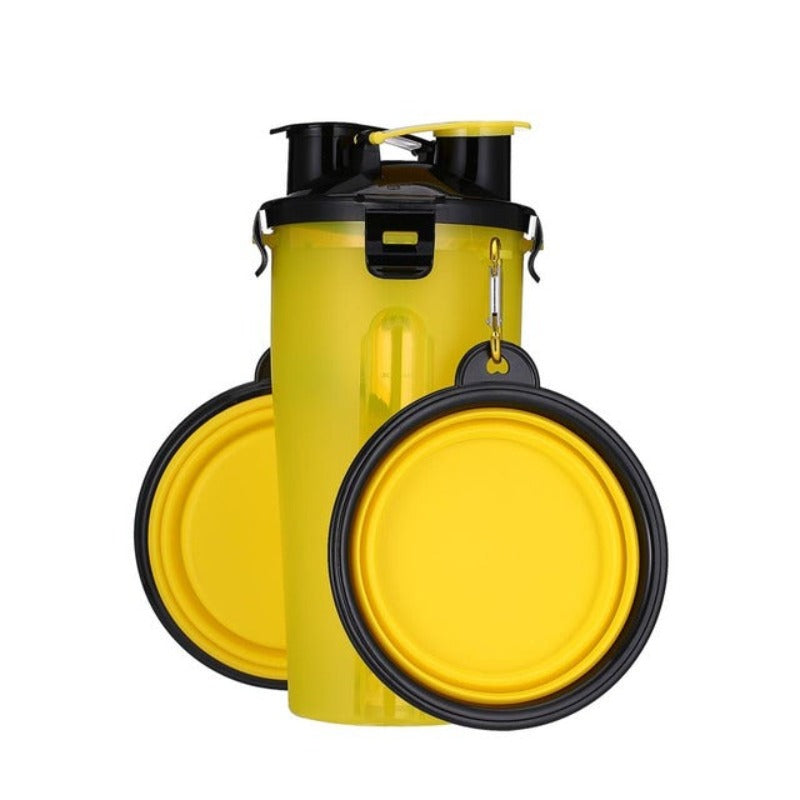 2 In 1 Dog Water Bottle And Food Bowl Pet Feeder