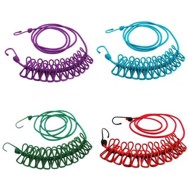 Clothesline with 12 Metal Clips