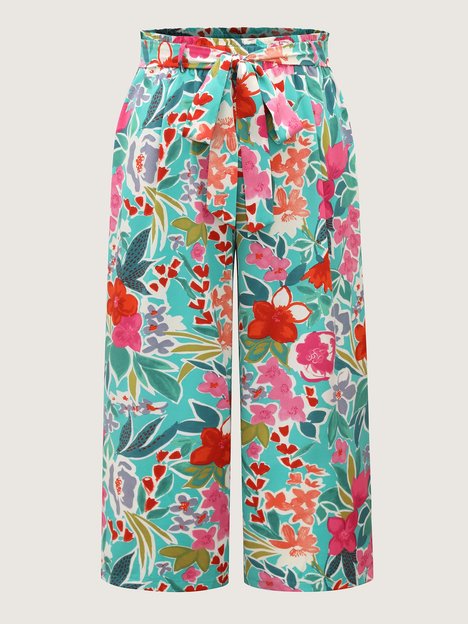 Groovy Floral Print Wide-Leg Pants