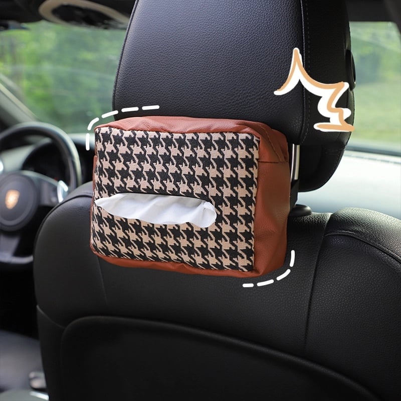 Pu Leather Knit Tissue Box