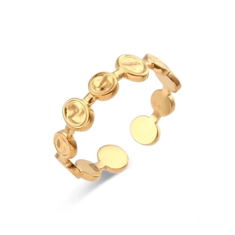 Fashion Geometric 304 Stainless Steel 18K Gold Plated Plating Open Ring