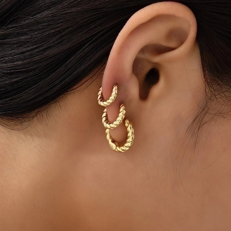 1 Pair Minimalist Heart Shape Plating Copper Earrings