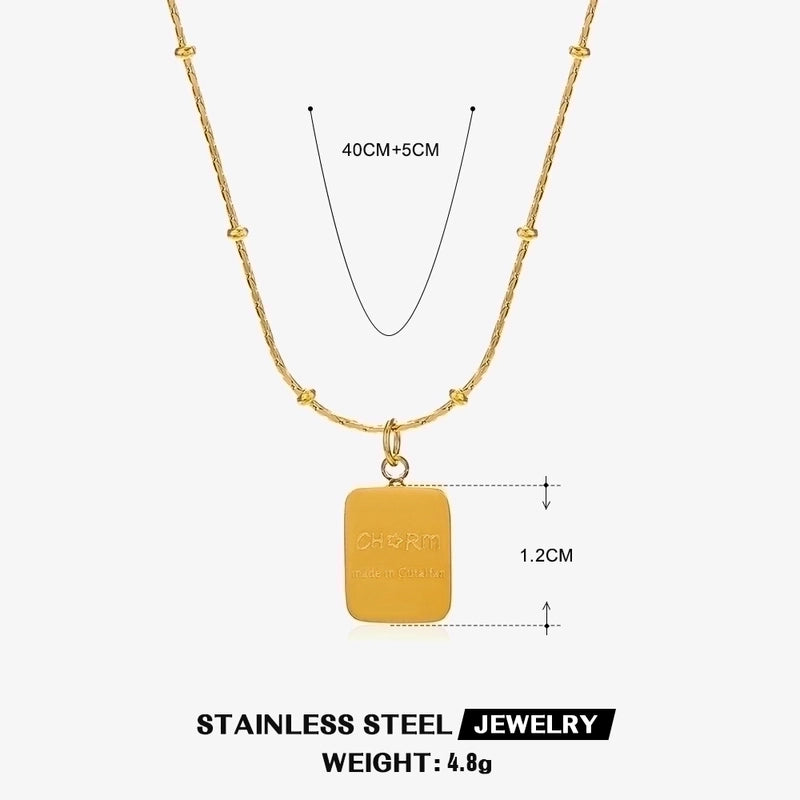 304 Stainless Steel 18K Gold Plated IG Style Plating Inlay Geometric Rhinestones Shell Necklace